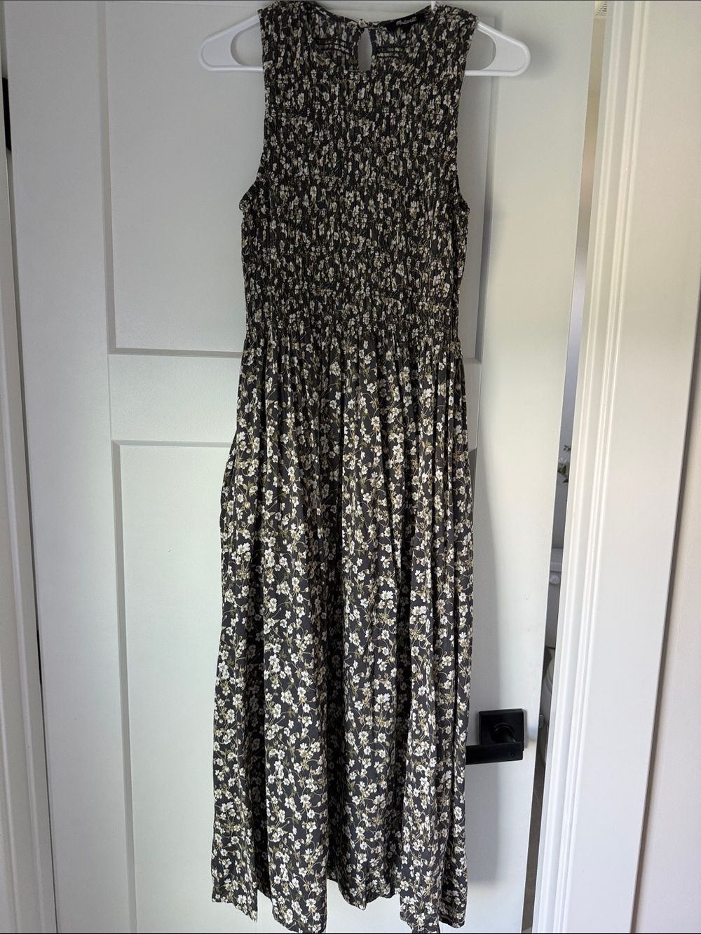 Madewell Blue/Green Floral Smocked Maxi Dress - Picture 1 of 6